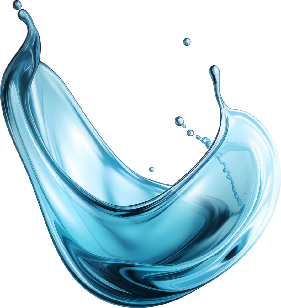 AI generated Realistic water splash isolated transparency background. png
