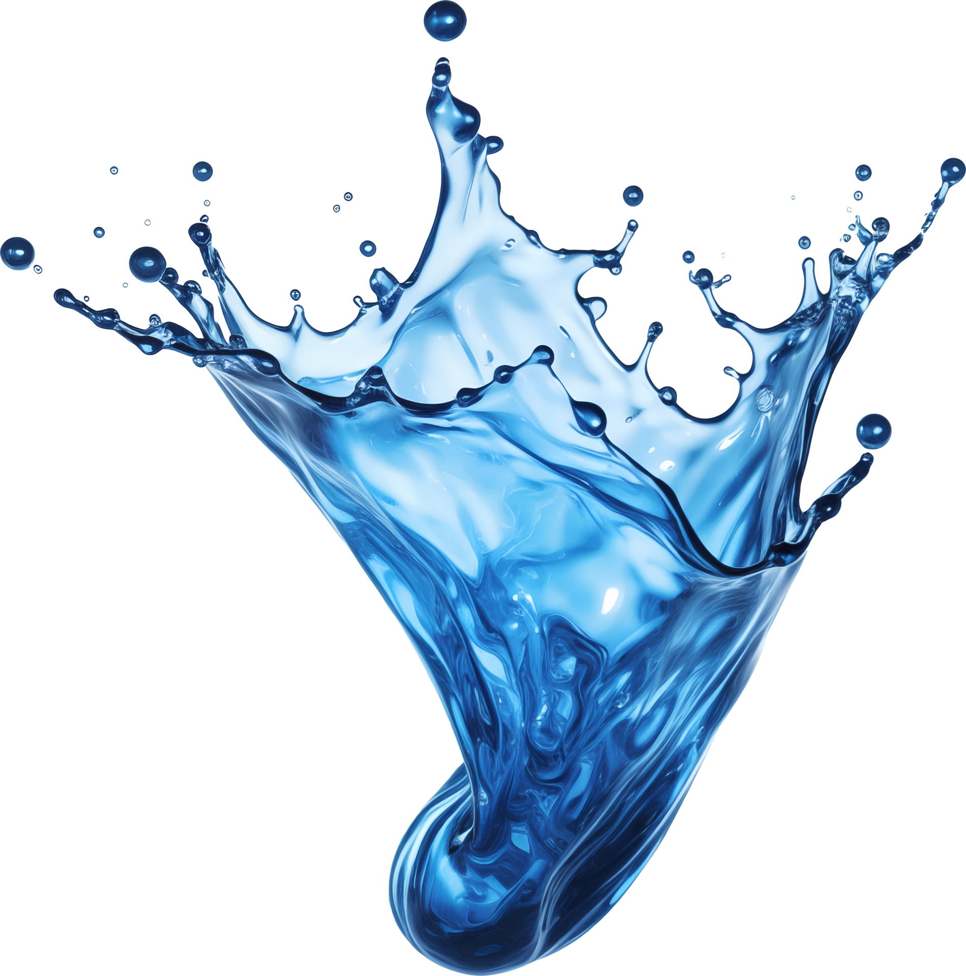AI generated Realistic water splash isolated transparency background