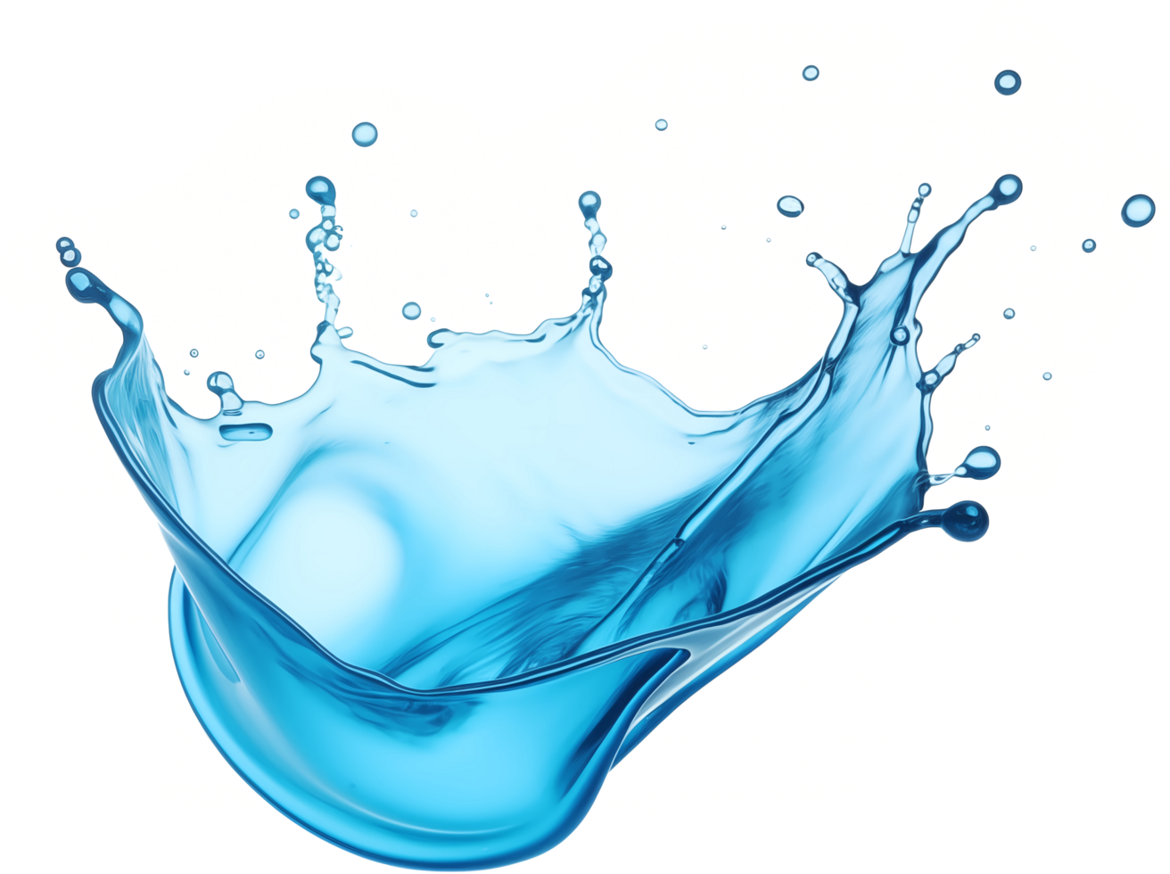 AI generated Realistic water splash isolated transparency background. png
