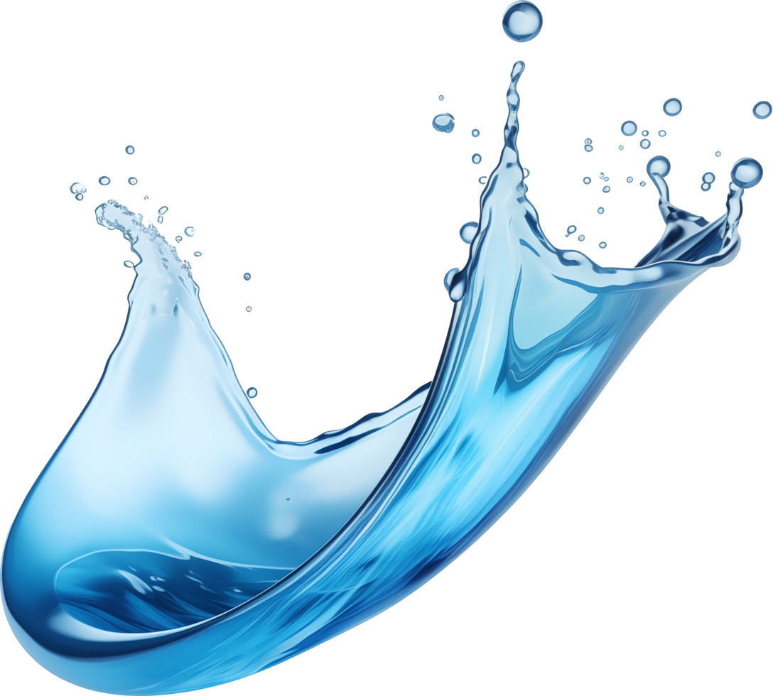 AI generated Realistic water splash isolated transparency background. png