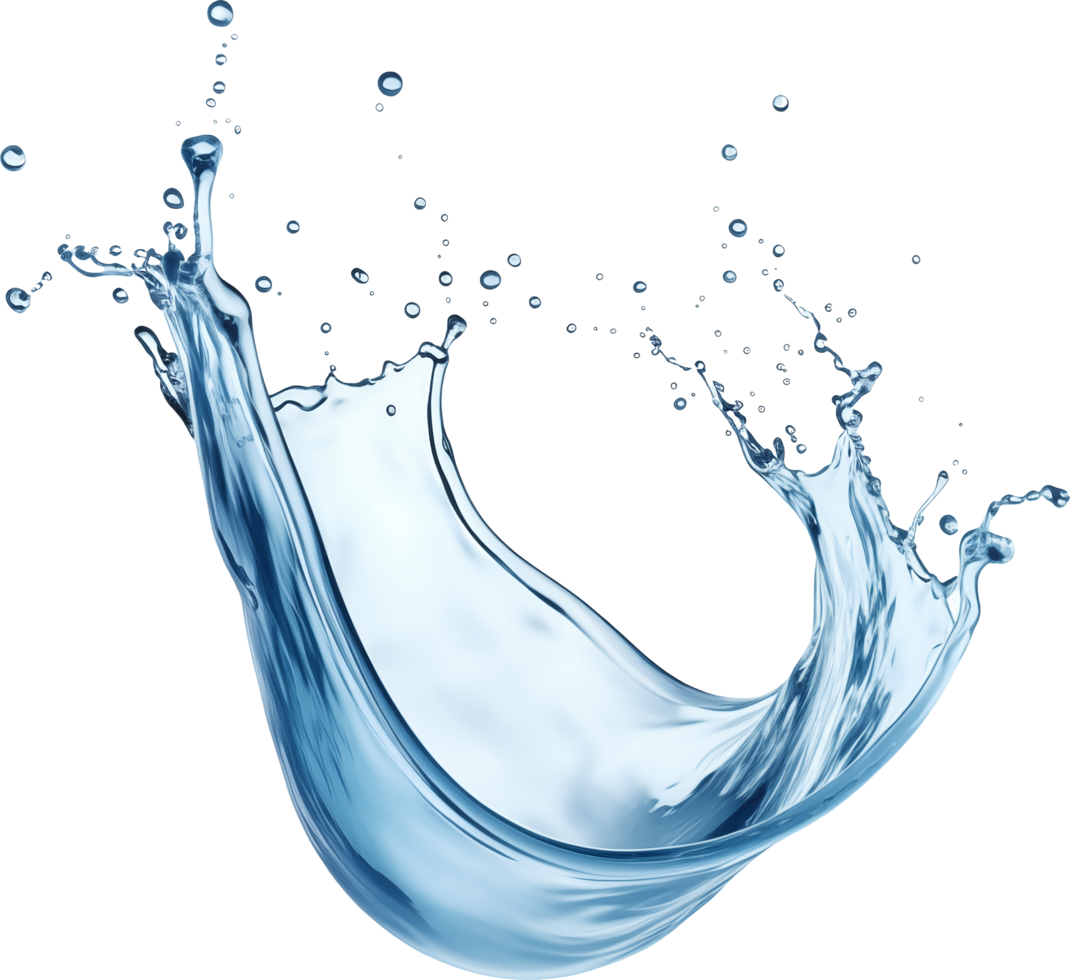 AI generated Realistic water splash isolated transparency background. png