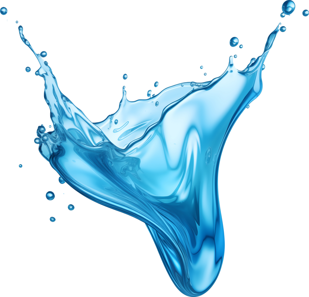 AI generated Realistic water splash isolated transparency background. png