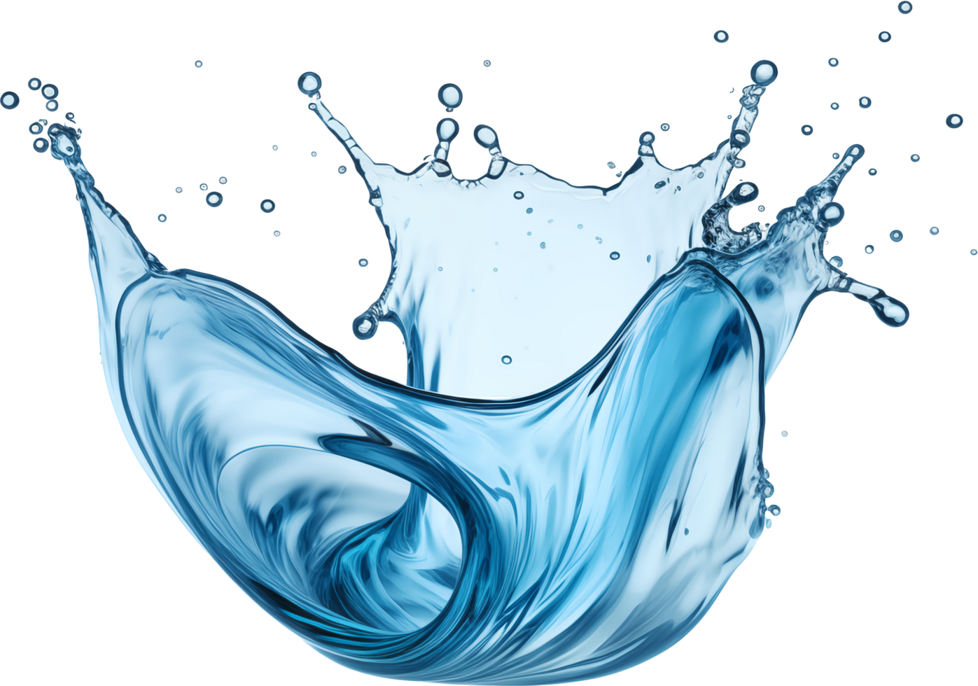 AI generated Realistic water splash isolated transparency background. png