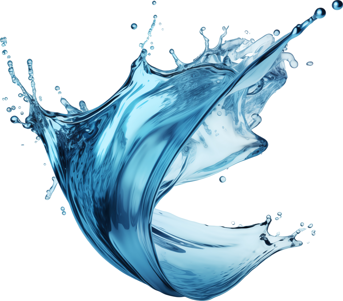 AI generated Realistic water splash isolated transparency background. png