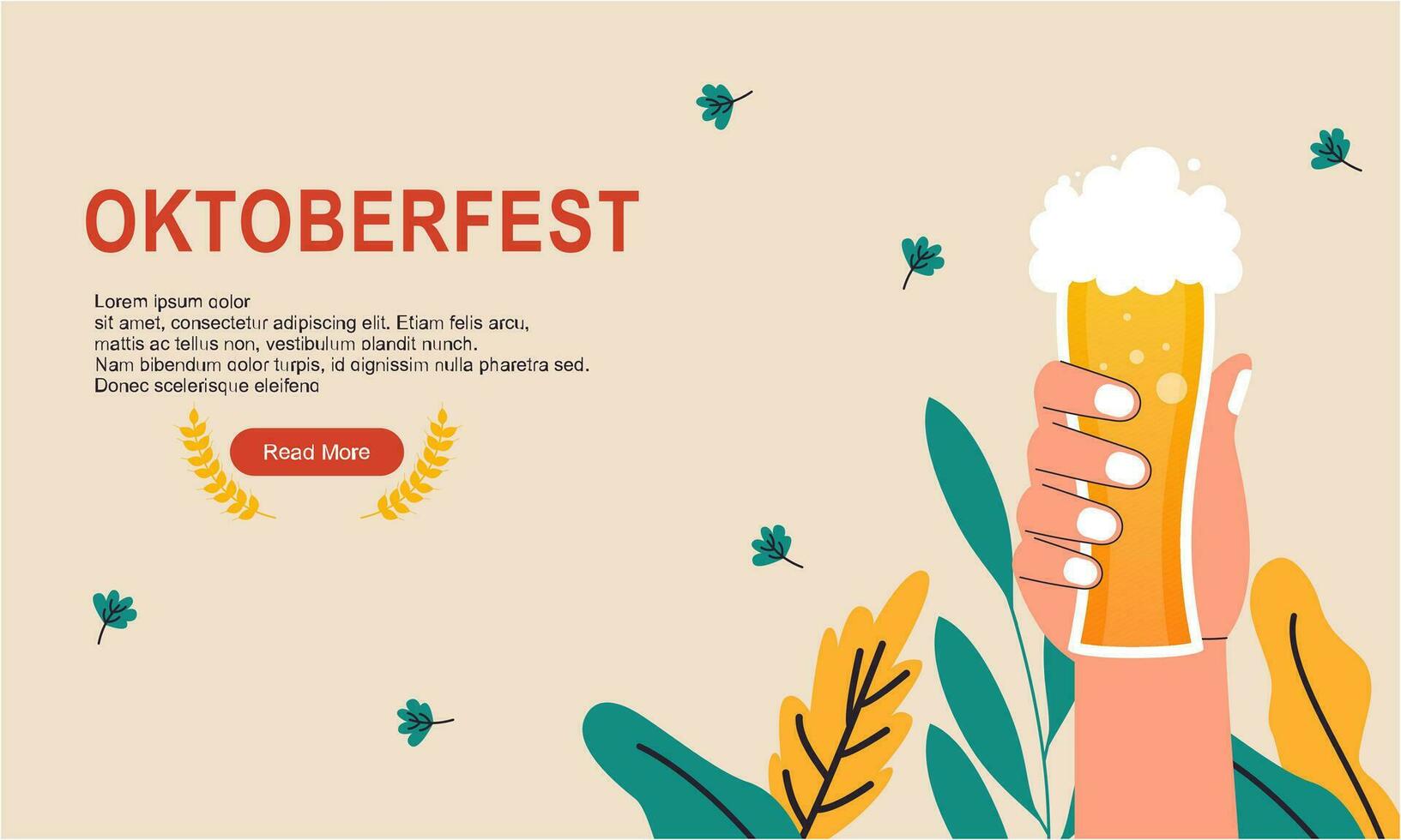 Oktoberfest horizontal banner vector design