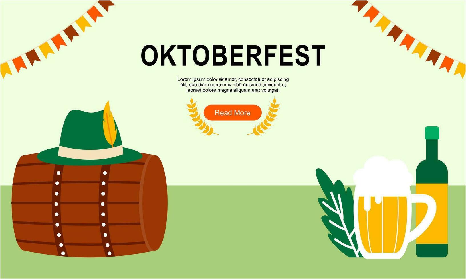 Oktoberfest horizontal bandera vector diseño