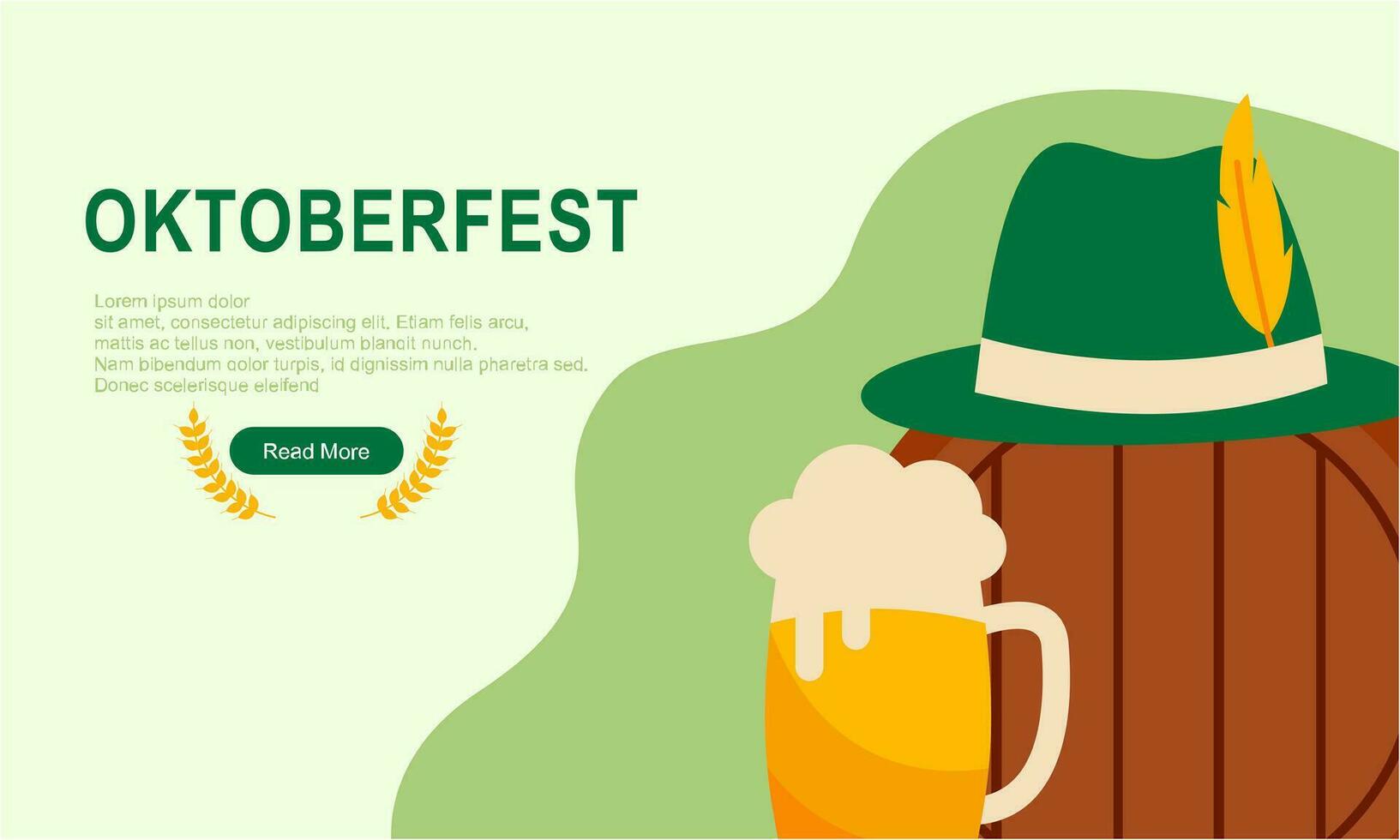 Oktoberfest horizontal bandera vector diseño