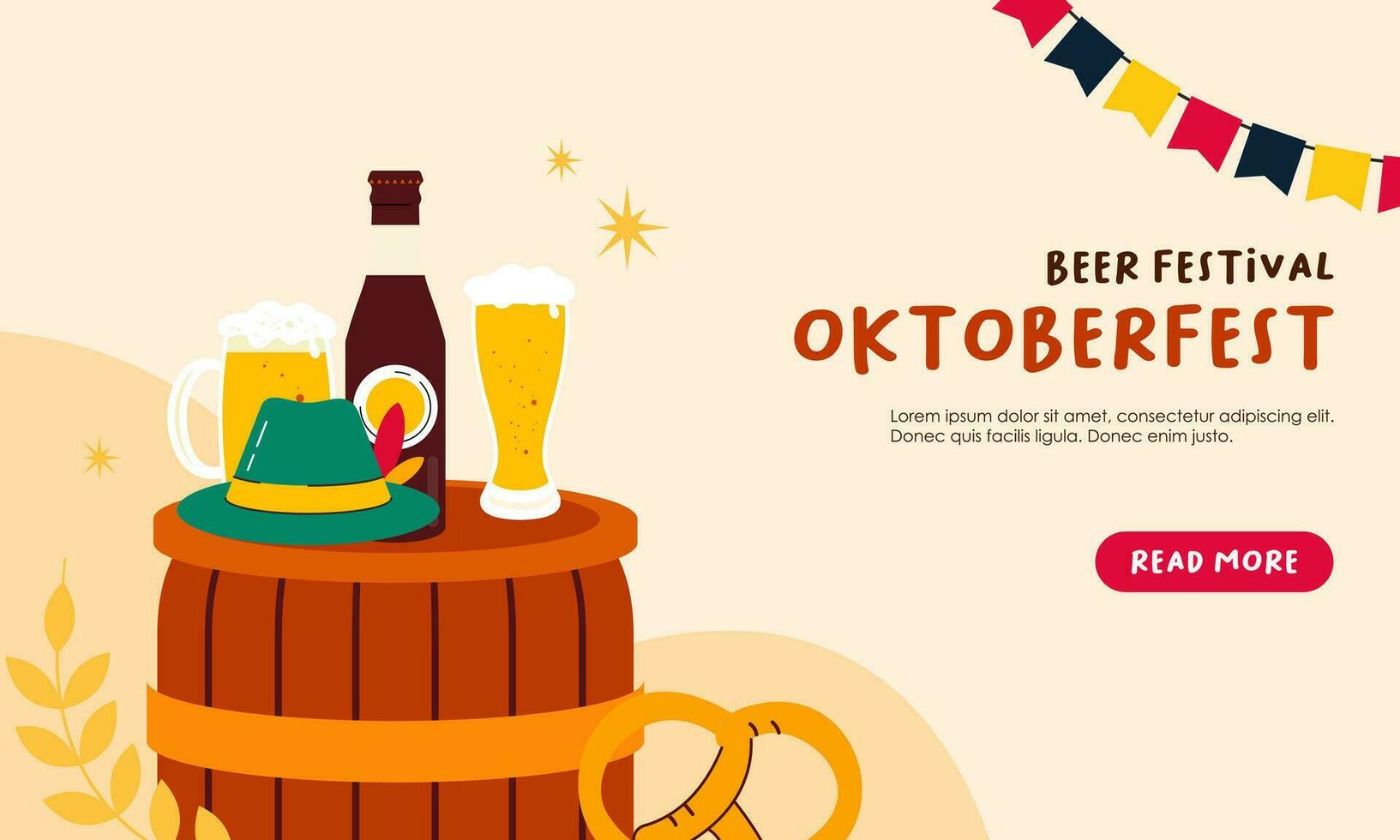 Oktoberfest horizontal bandera vector diseño