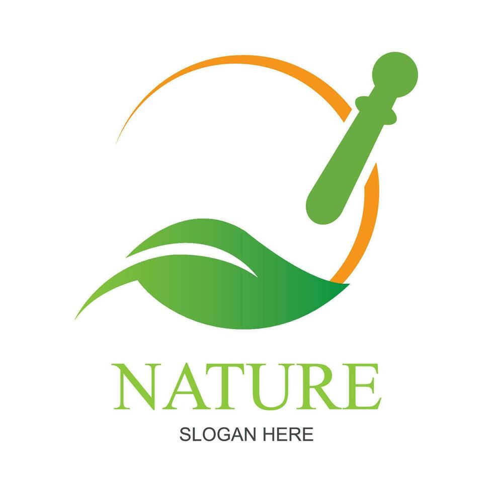 Nature creative symbol organic concept. Bio herbal health care abstract business eco logo. Fresh food, circle package, beauty flora, pharmacy icon. Corporate identity logotype, company graphic vector