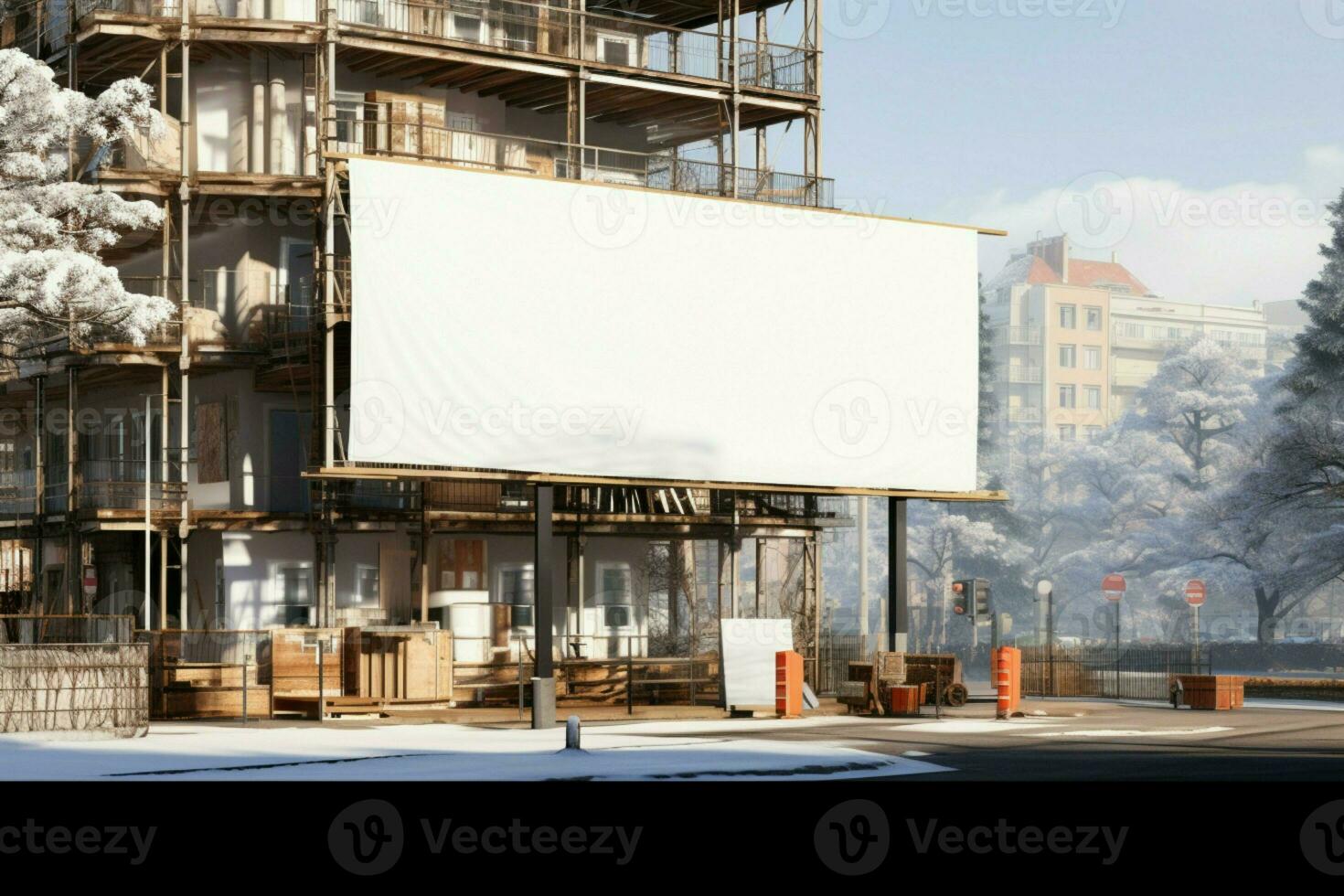 AI generated Construction visualization Scaffold and building mock up for efficient project planning AI Generated photo