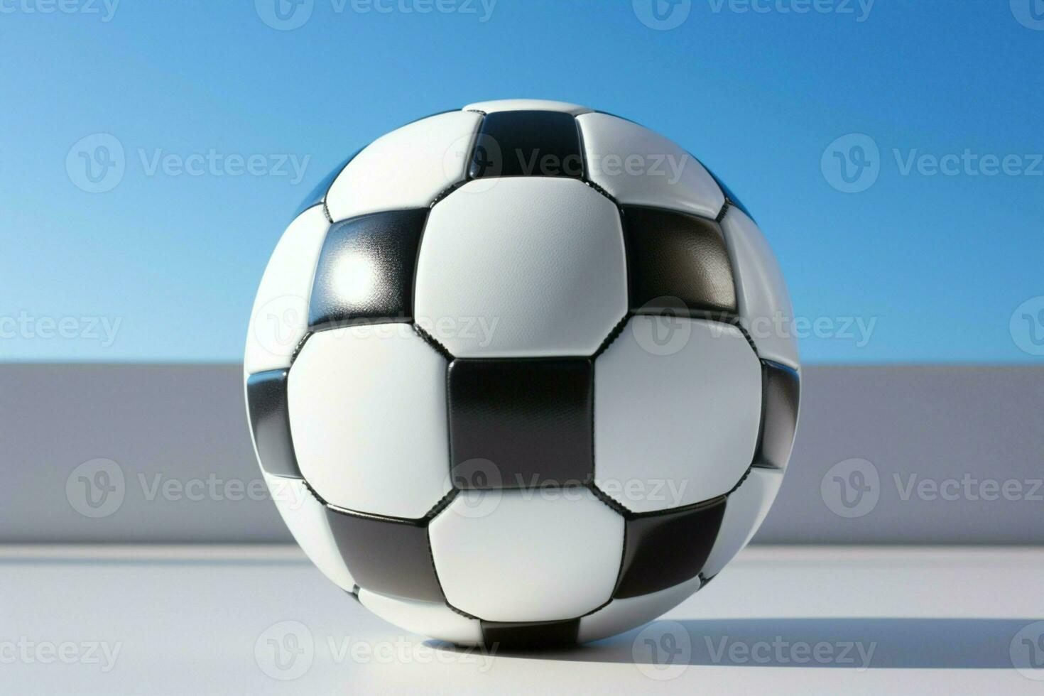 AI generated Soccer ball on a radiant light background evoking energy and excitement AI Generated photo