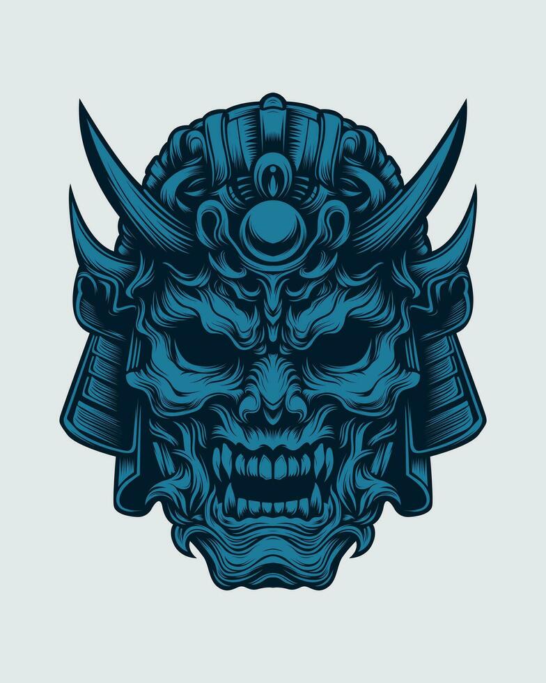 oni mask illustration vector for your t shirt design or tattoo. These skull head illustrations are unique and visually striking. Explore our collection now