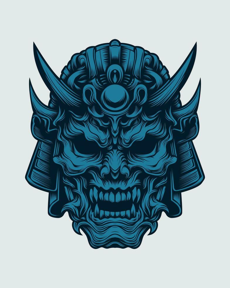 oni máscara ilustración vector para tu t camisa diseño o tatuaje. estos cráneo cabeza ilustraciones son único y visualmente sorprendentes. explorar nuestra colección ahora