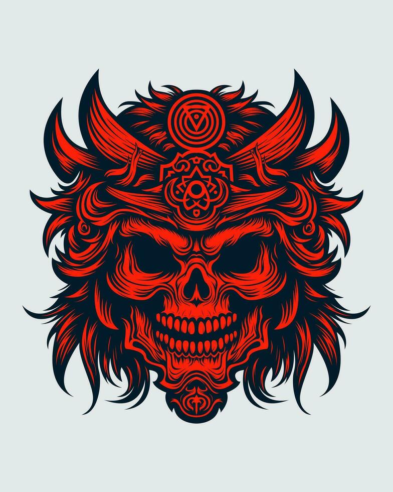oni mask illustration vector for your t shirt design or tattoo. These skull head illustrations are unique and visually striking. Explore our collection now