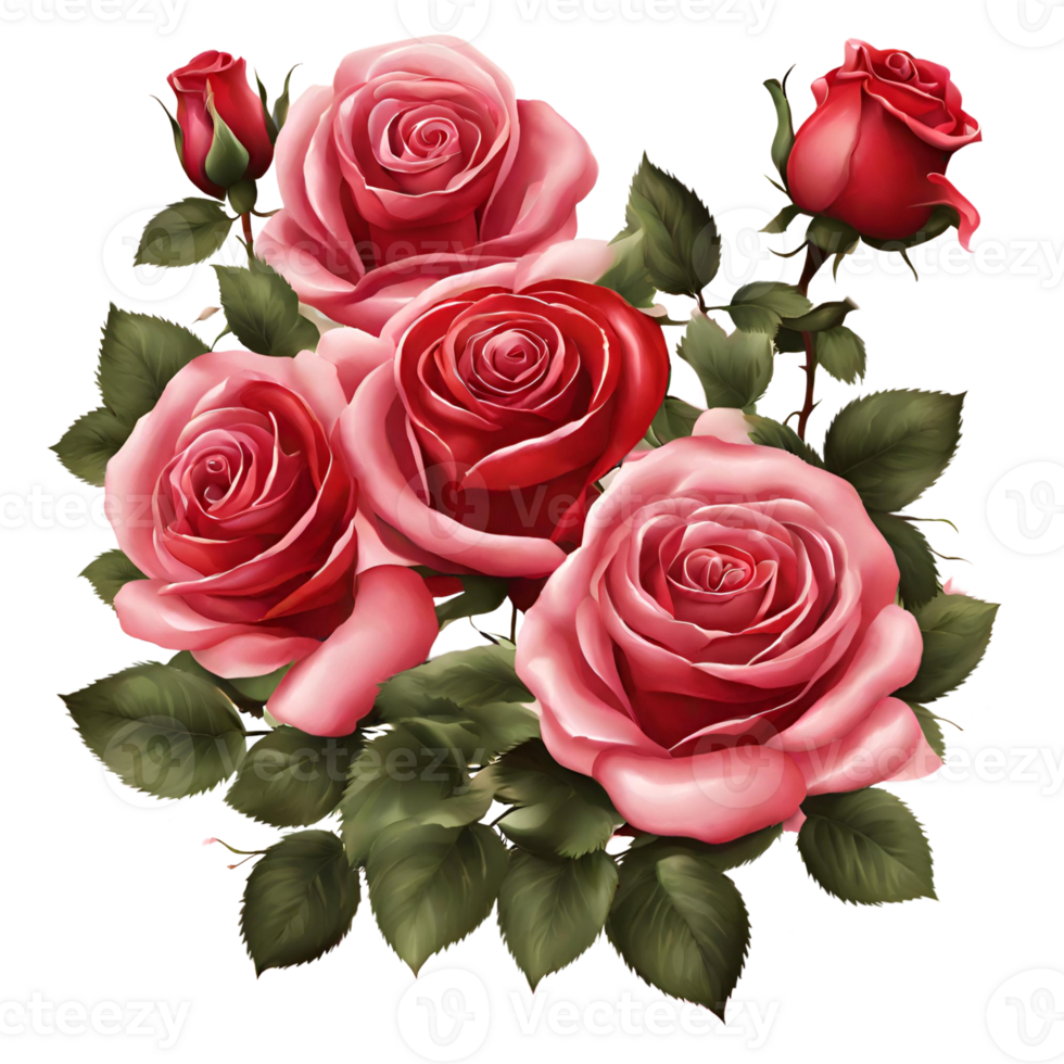 AI generated Red roses in Valentine png