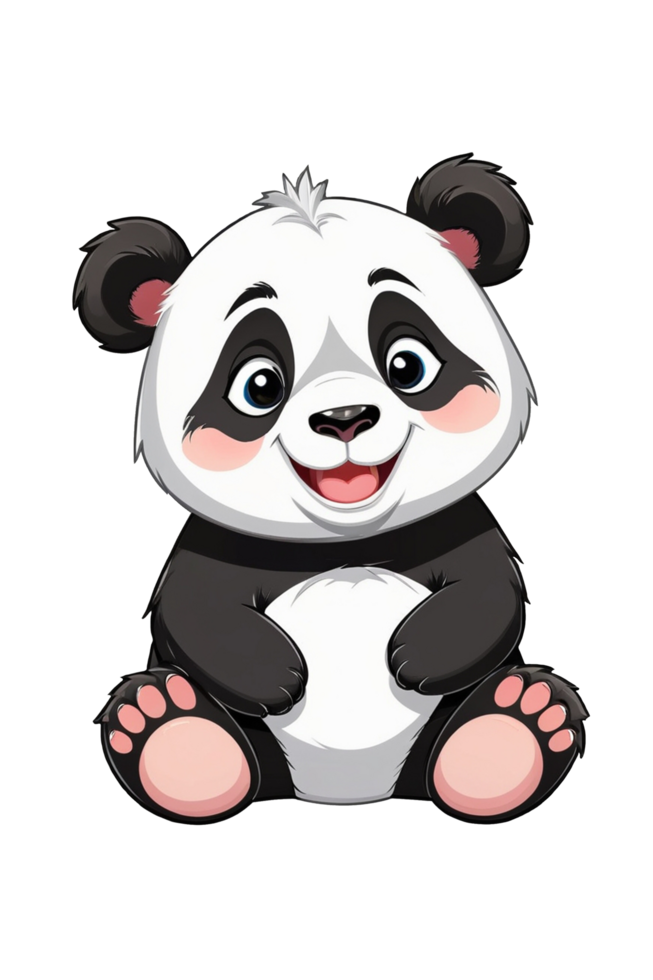 panda schattig met liefde hart illustratie png