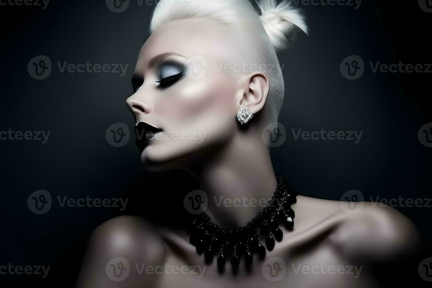 AI generated Fashion Gothic Woman portrait. Neural network AI generated photo