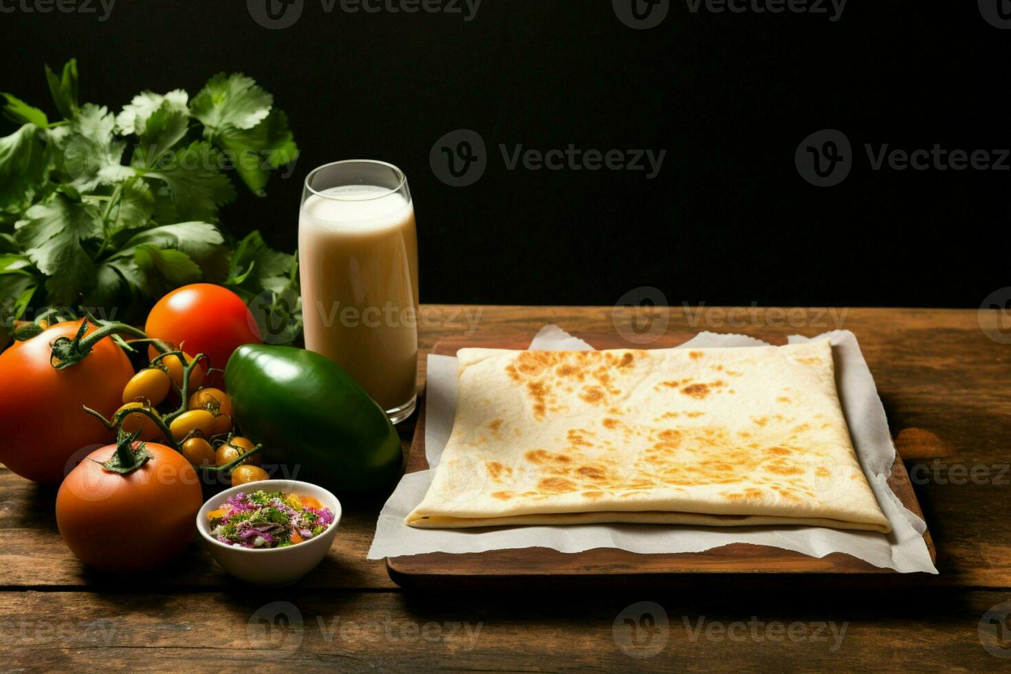 ai generado sencillo preparar blanco pantalla siguiente a un tortilla, minimalista concepto foto