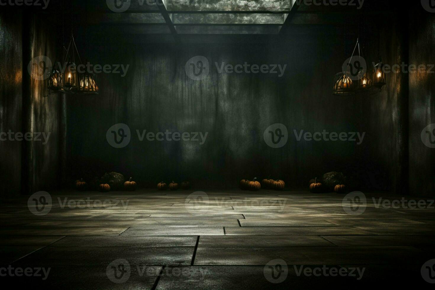 AI generated Spooky scene Mysterious Halloween atmosphere with chilling wooden planks backdrop AI Generated photo