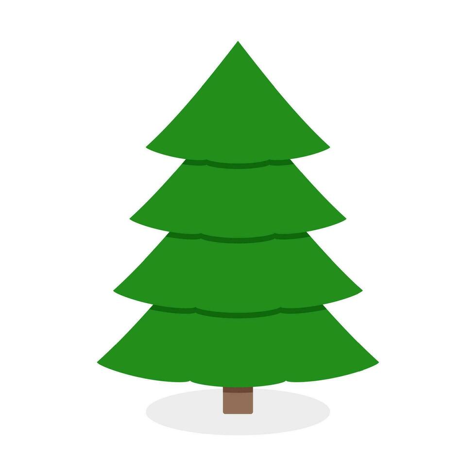 Navidad verde árbol aislado en blanco antecedentes. símbolo vector celebracion tradicional Navidad y nuevo año, pino hojas perennes Navidad minimalista estilo ilustración