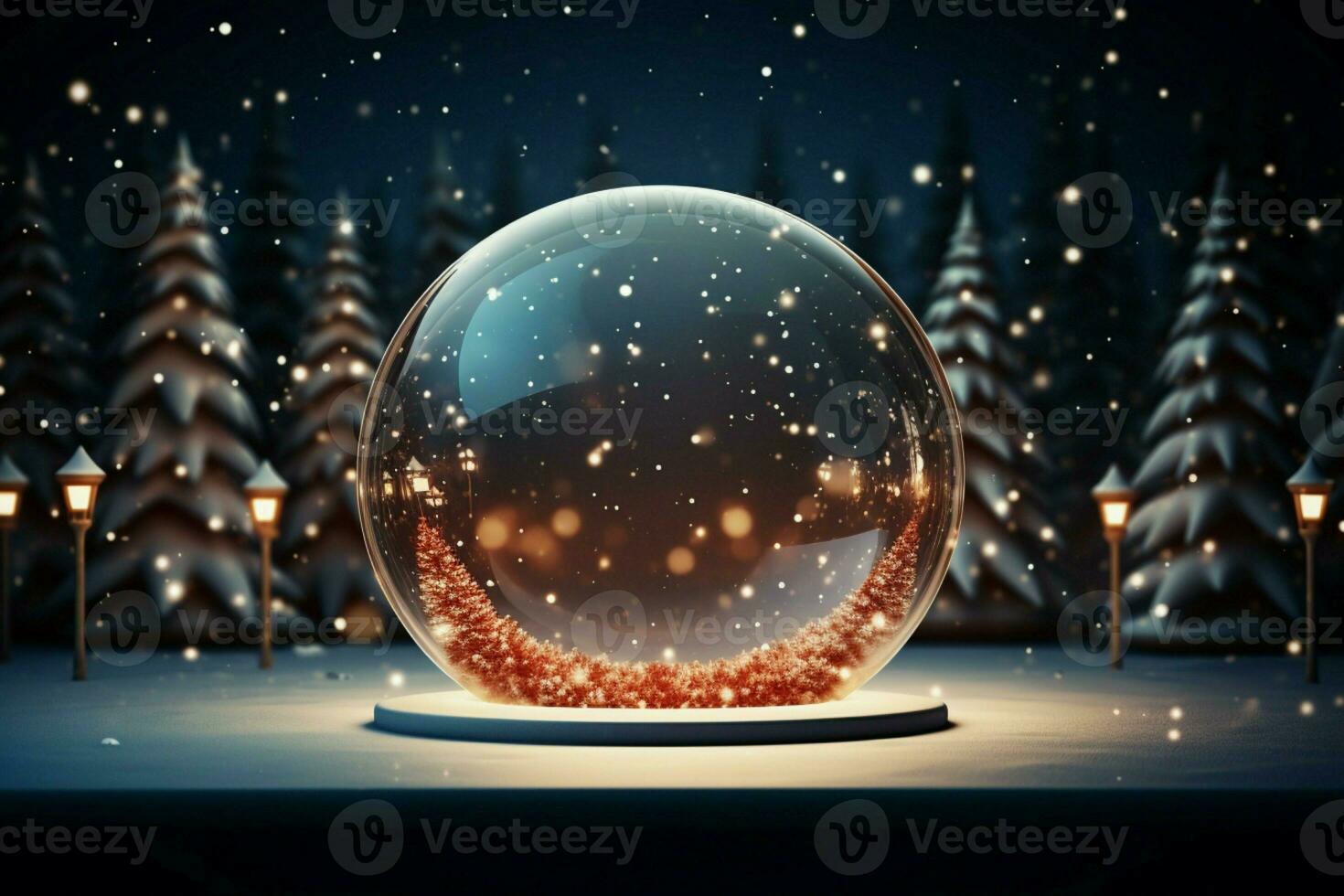 AI generated Elegantly designed 3D circle frame background perfect for Merry Christmas and Happy New Year AI Generated photo