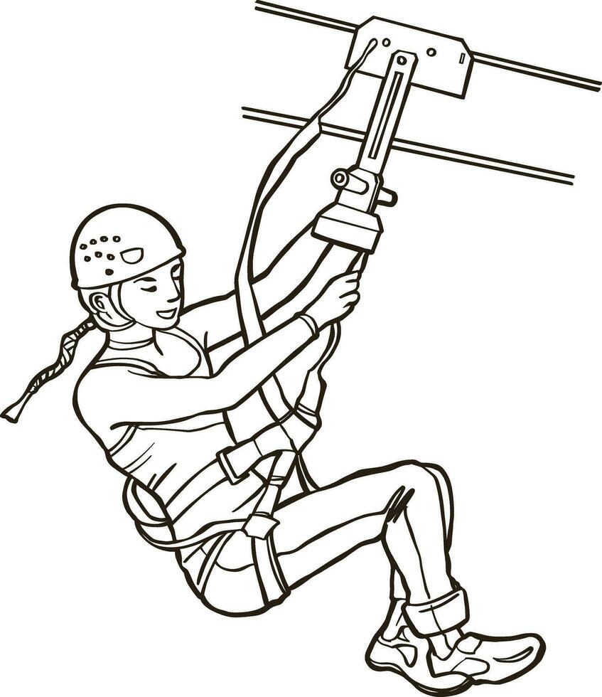 Zip lining extreme outdoor sport 36011261 Vector Art at Vecteezy