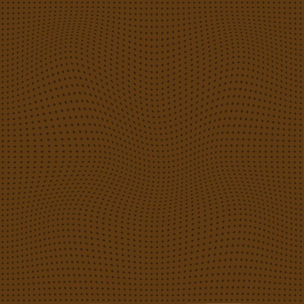 abstract seamlees dark chocolate color circle polka dot wavy distort pattern on lite chocolate color background vector