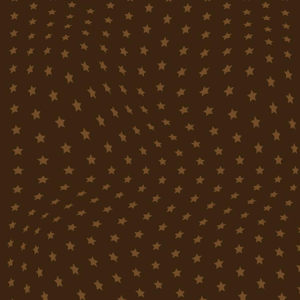 abstract seamlees lite chocolate color wavy distort star pattern on dark chocolate color background vector