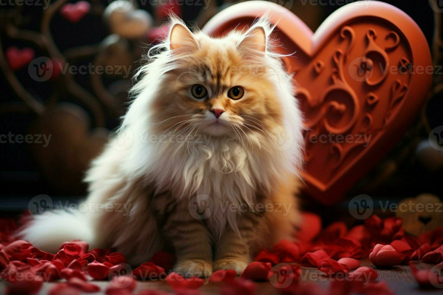 AI generated Affectionate kitty Cute kitten with a heart spreading warmth and joy AI Generated photo