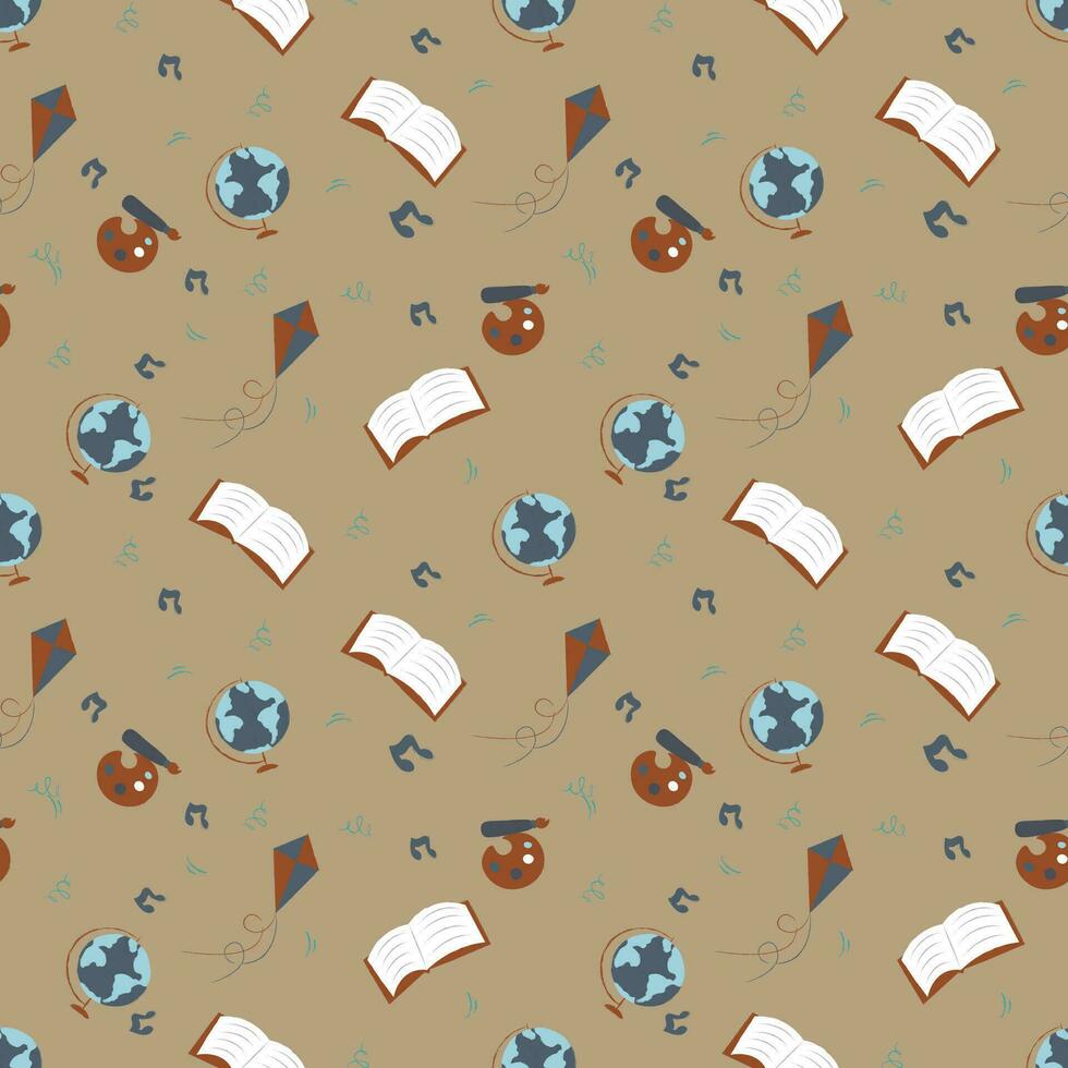 Hand drawn education seamless pattern. vector