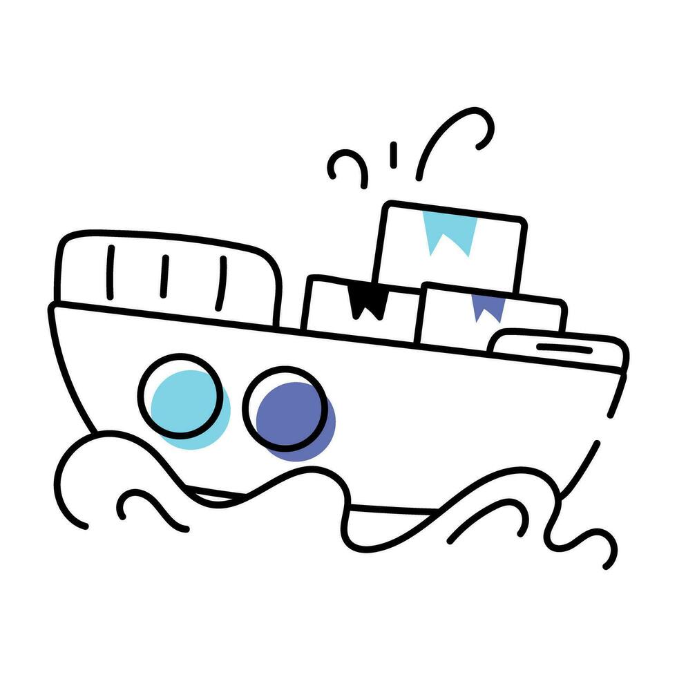 Supply Chain and Delivery Doodle Icon vector