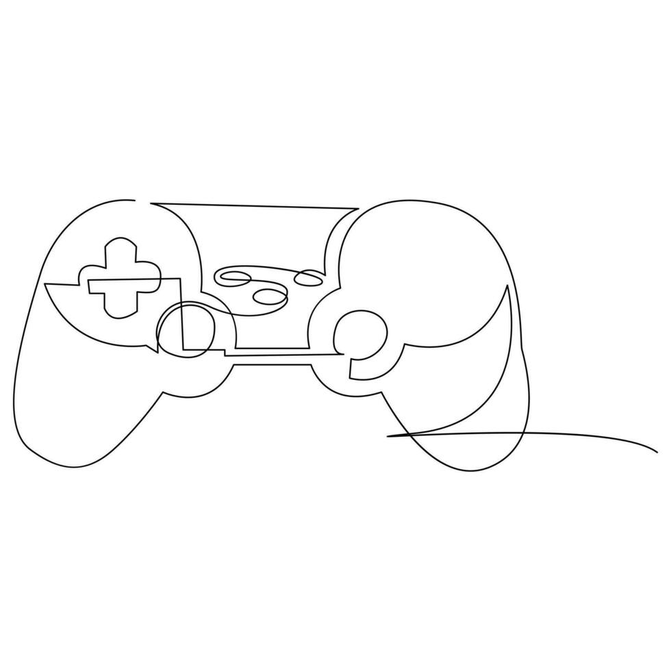 Game controller continuous single line outline vector art drawing and simple one line minimalist design