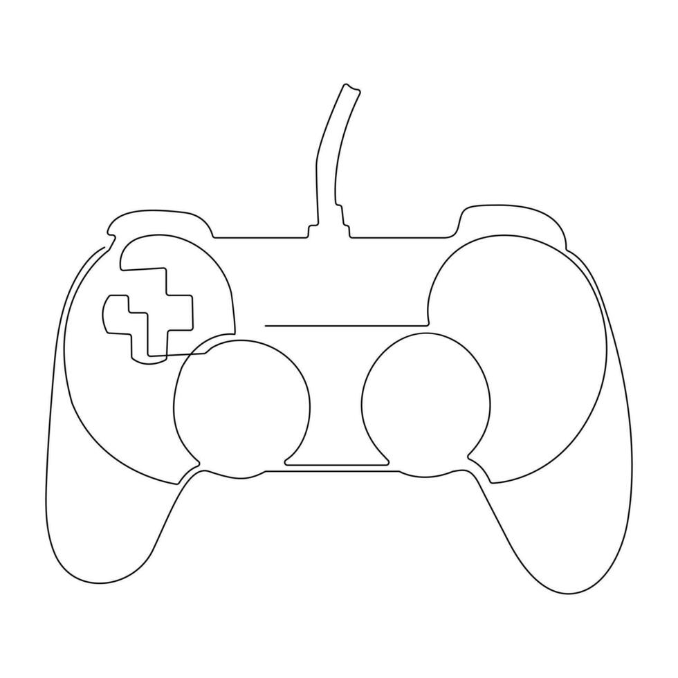 Game controller continuous single line outline vector art drawing and simple one line minimalist design