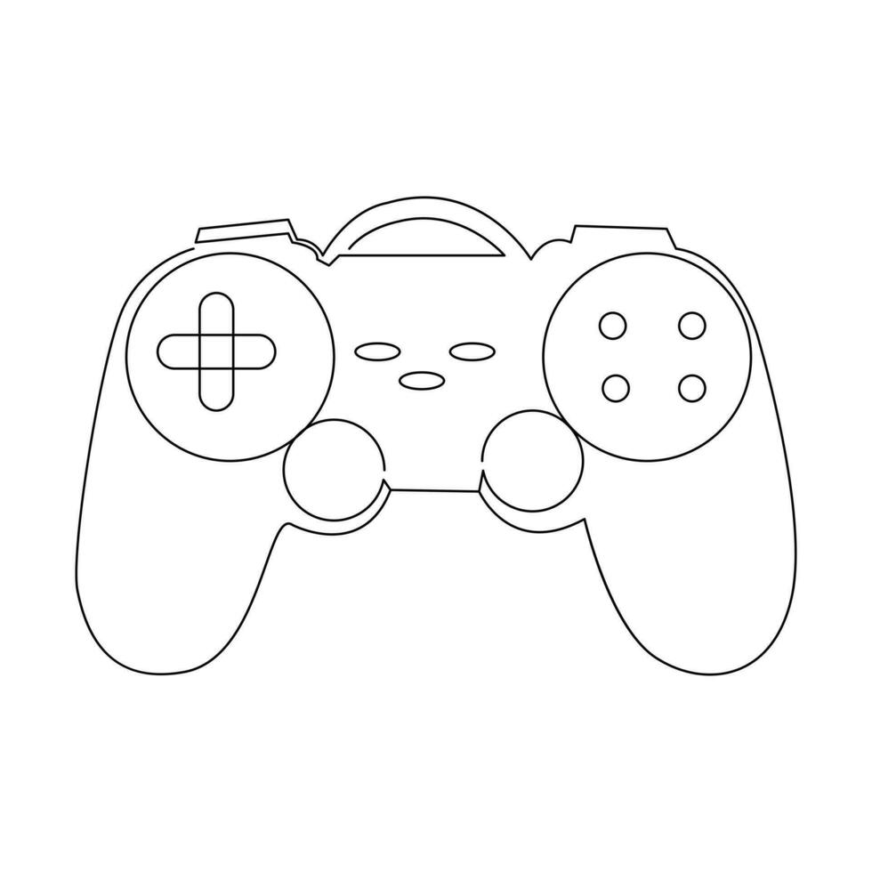 Game controller continuous single line outline vector art drawing and simple one line minimalist design