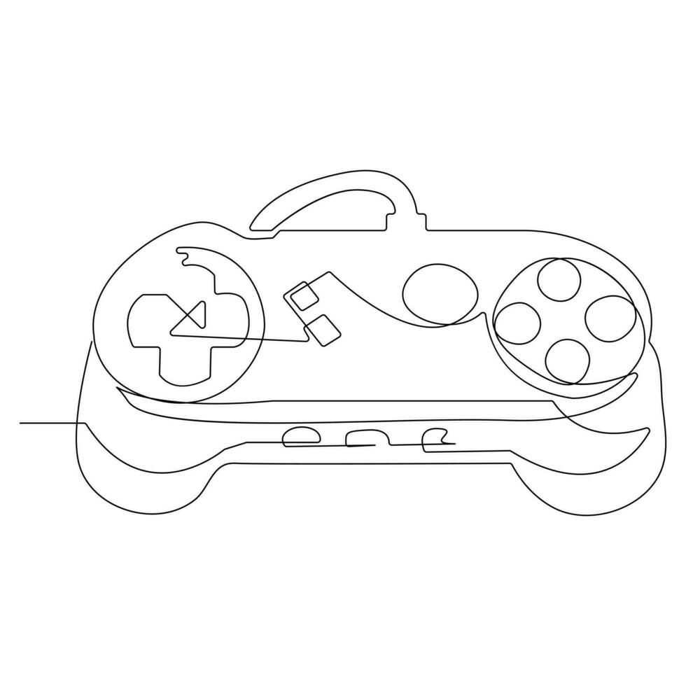 Game controller continuous single line outline vector art drawing and simple one line minimalist design