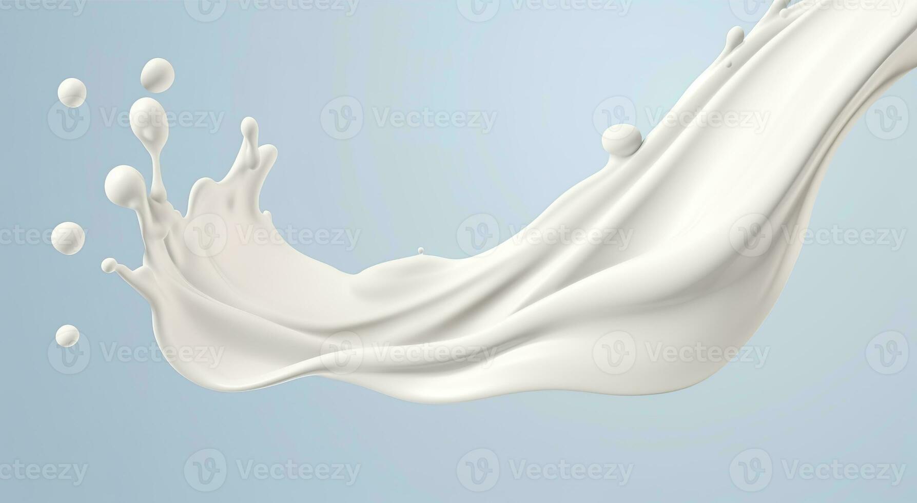 AI generated White milk splash isolated on background, liquid or Yogurt splash,  3d illustration. Generative AI photo