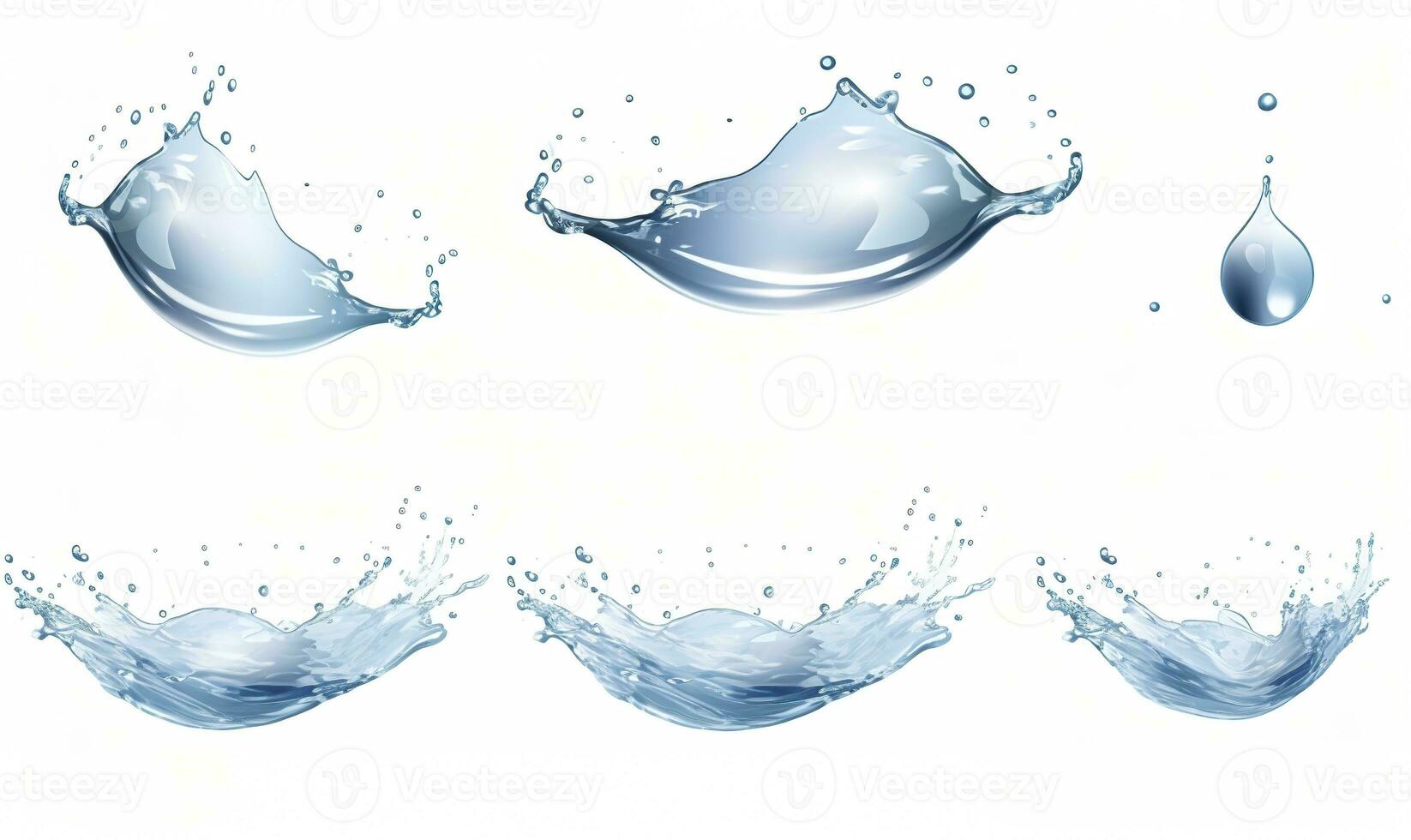 AI generated The water crown splashes with drops.Generative AI photo