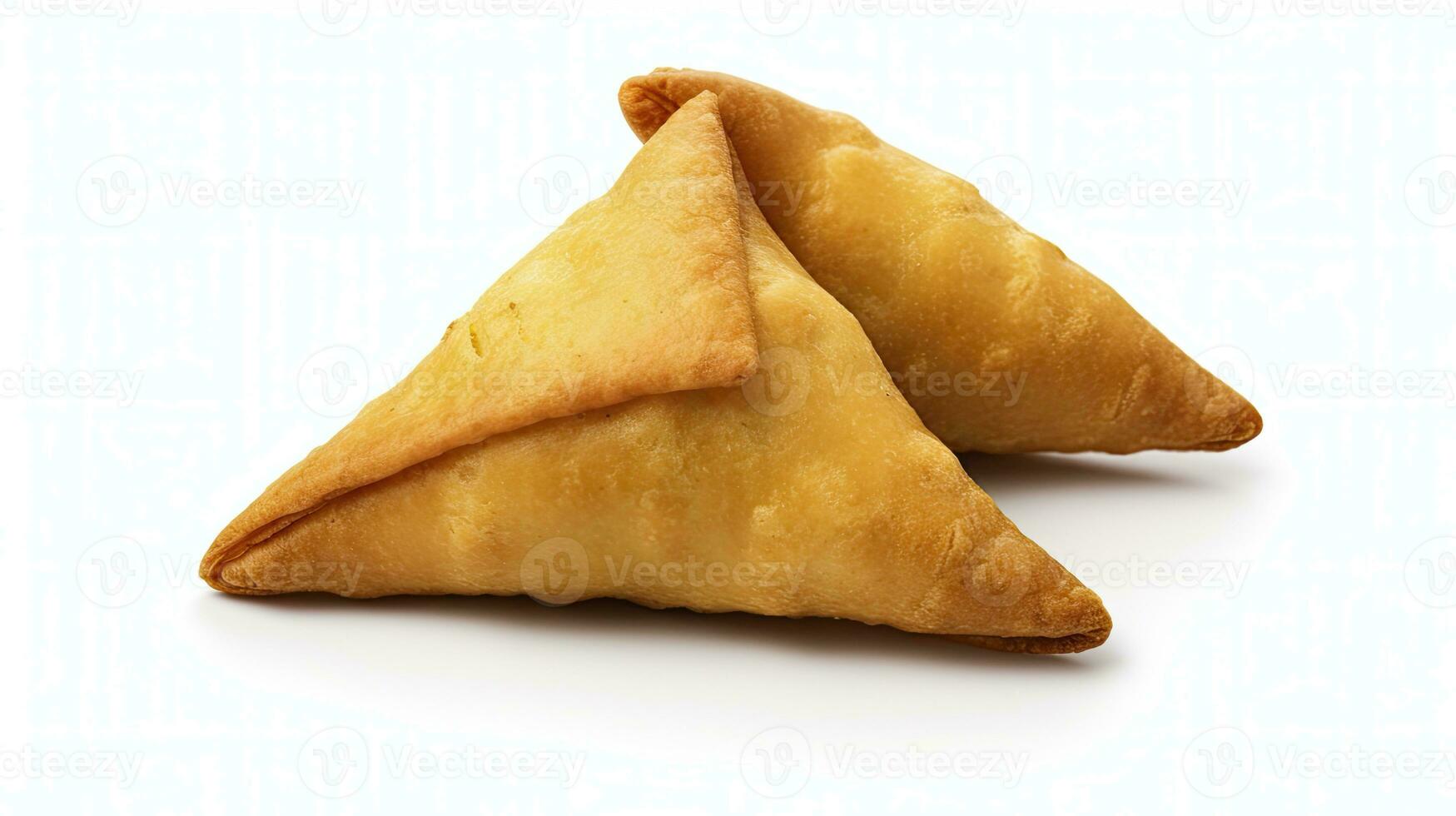 AI generated Tasty samosa isolated on white background.  AI Generated. photo