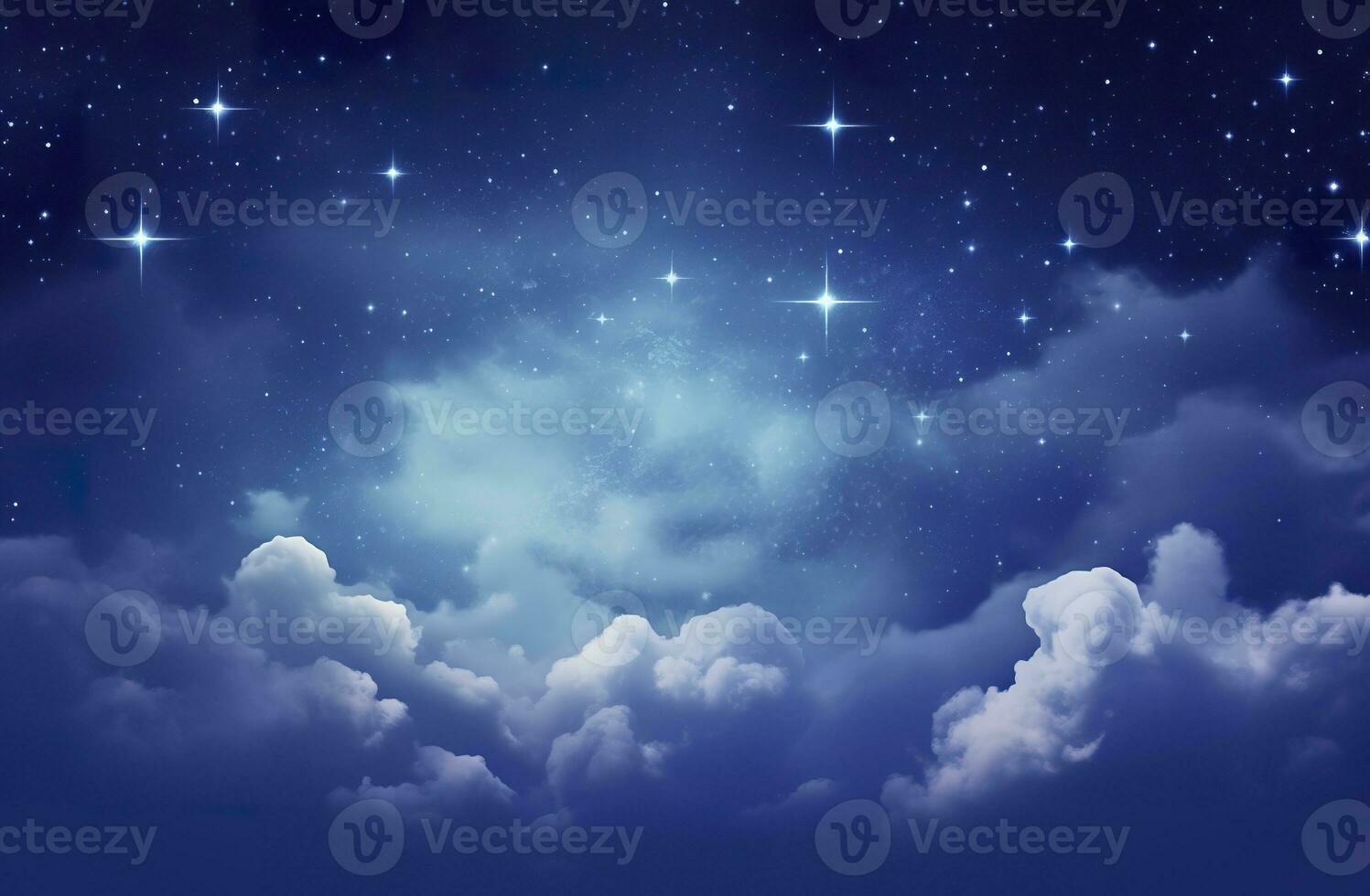 AI generated Space of night sky with clouds and stars. Generative AI photo