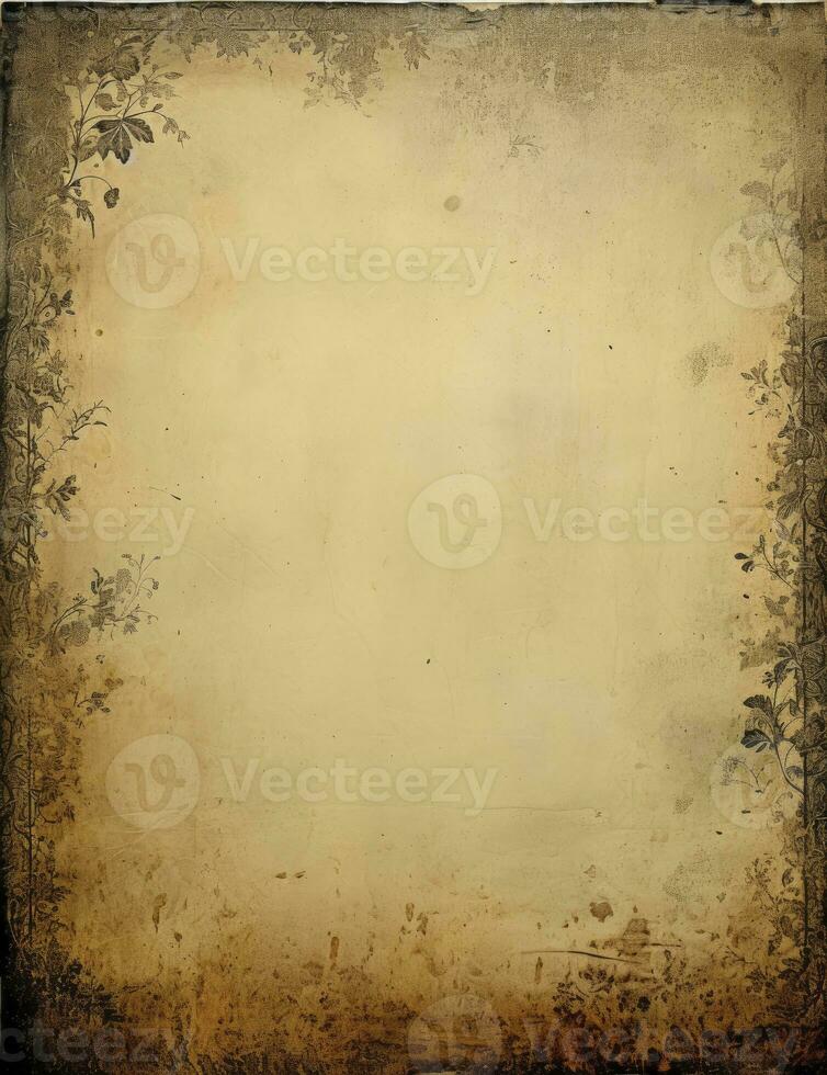 AI generated Sheet of vintage yellowed paper. AI Generated photo