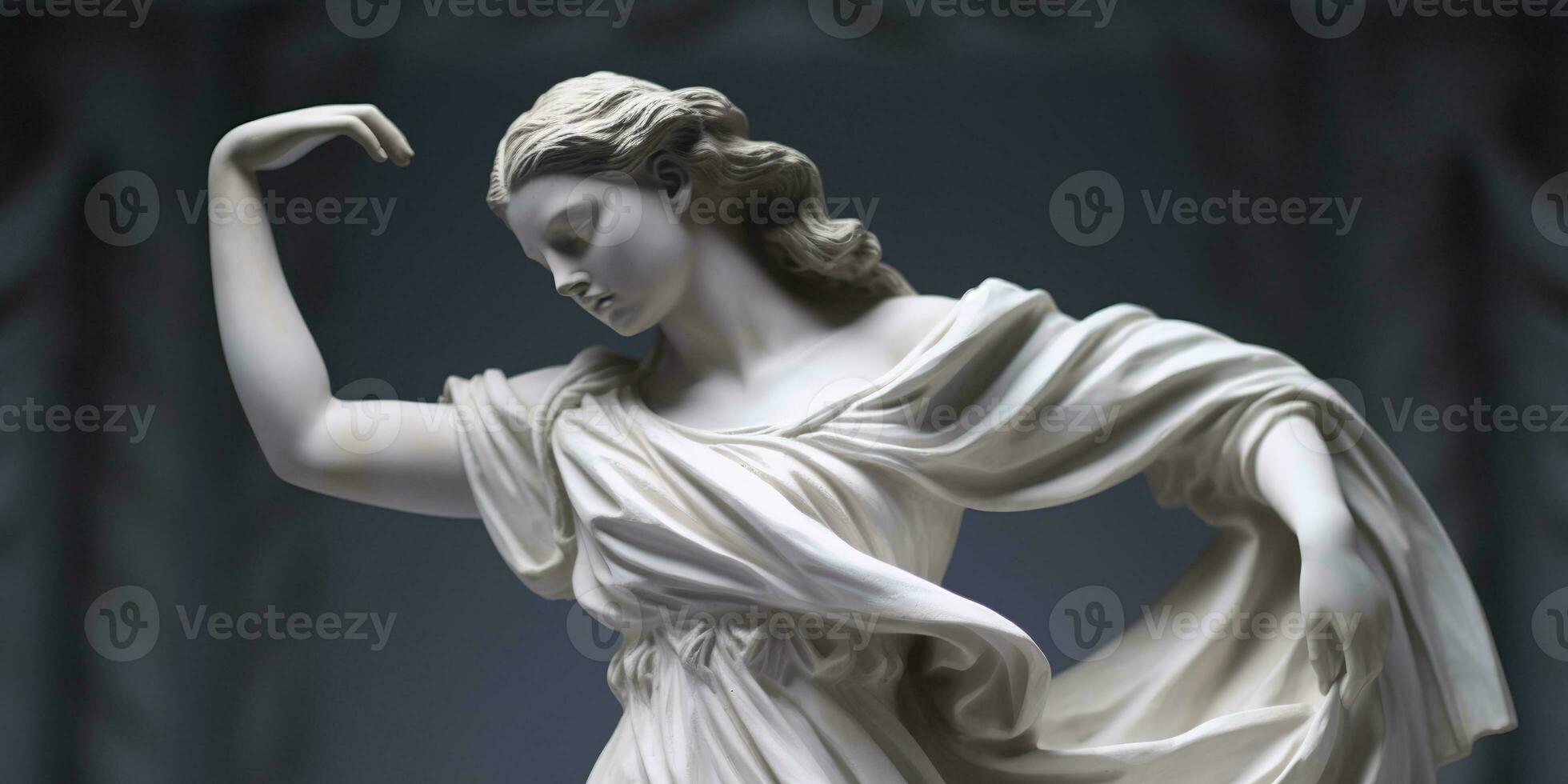 AI generated Marble statue of a ballerina. Generative AI photo