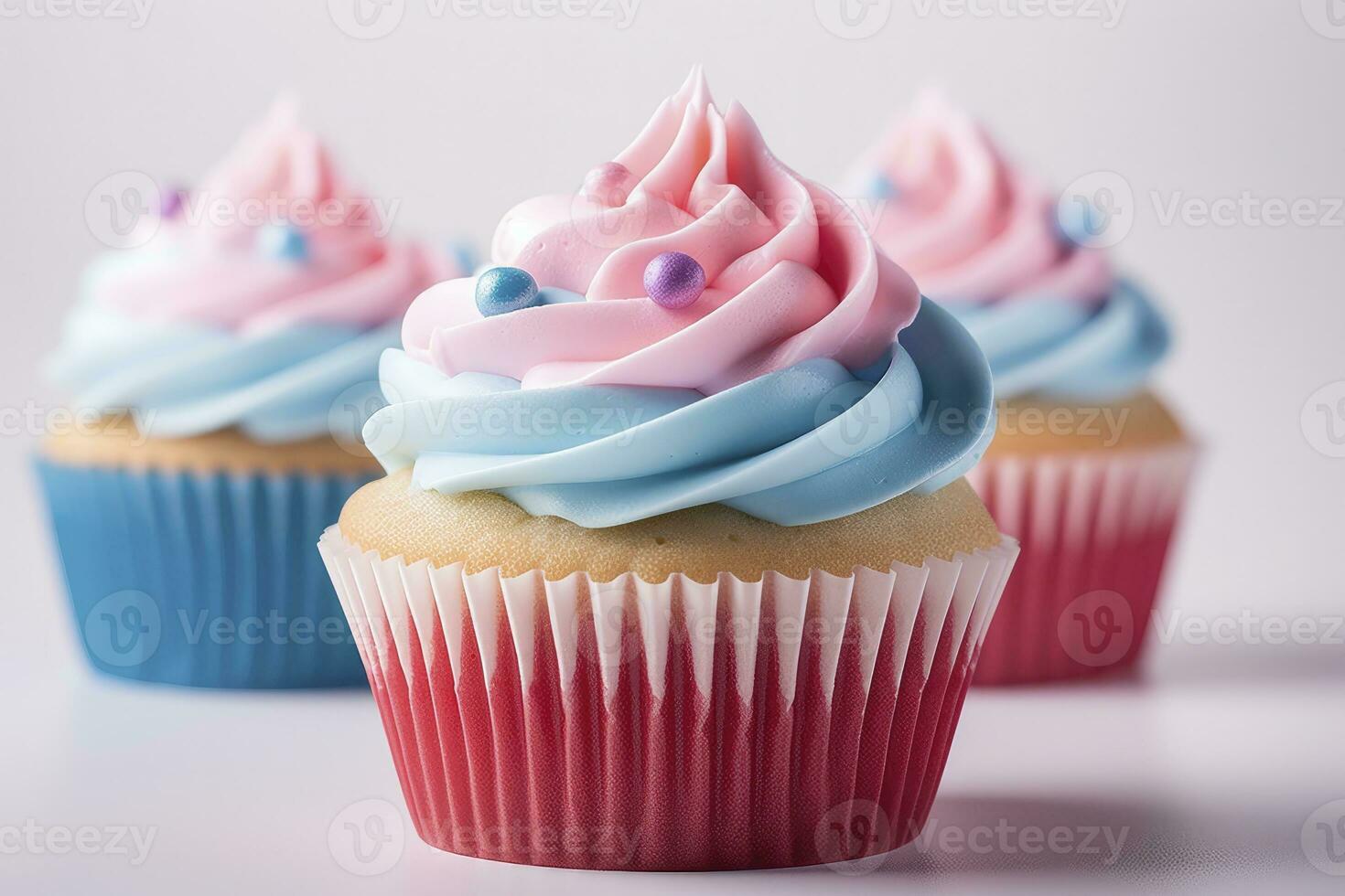 AI generated Cupcake with beautiful background. AI Generated photo