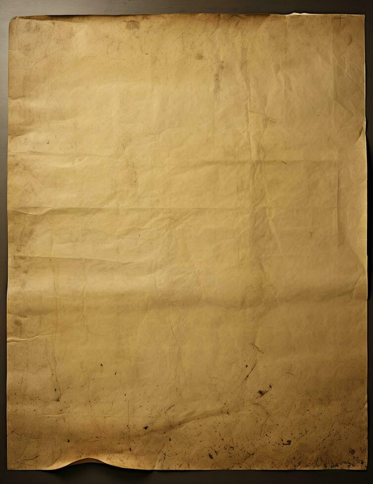 AI generated Sheet of vintage yellowed paper. AI Generated photo