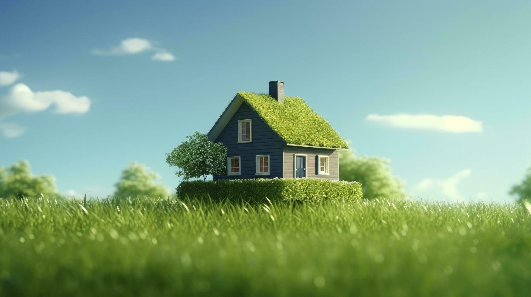 AI generated Green and environmentally friendly housing concept. AI Generated photo