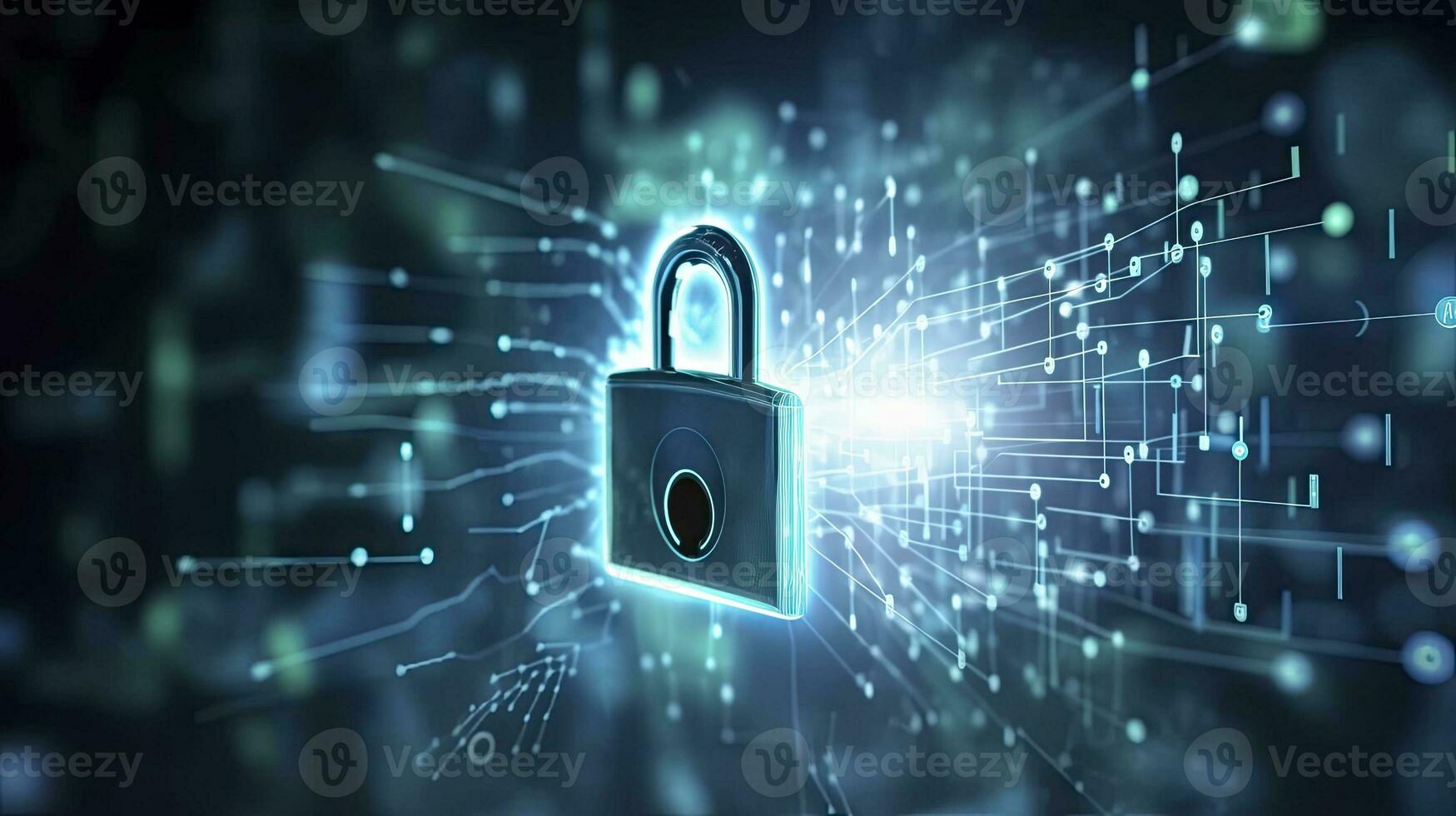AI generated Cybersecurity privacy protection concept. AI Generated photo
