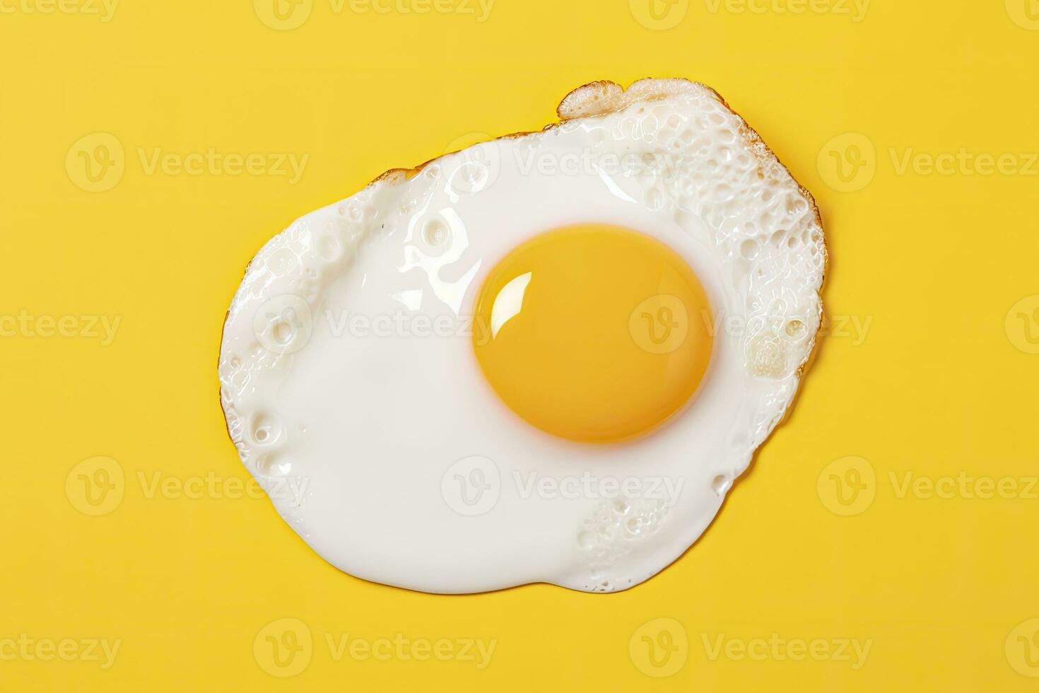 AI generated Fried egg on a yellow background. AI Generated photo