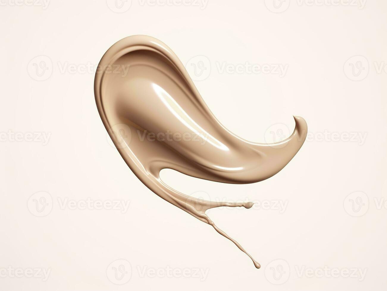 AI generated Liquid foundation splash element, fluid cosmetic cream 3d rendering. AI Generated photo