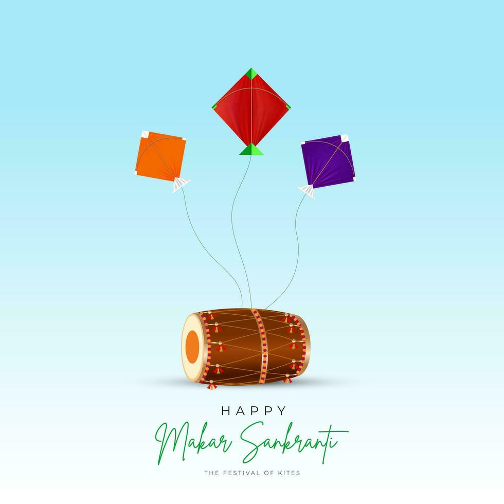 contento makar sankranti creativo social medios de comunicación correo, web bandera, saludo, impresión vector