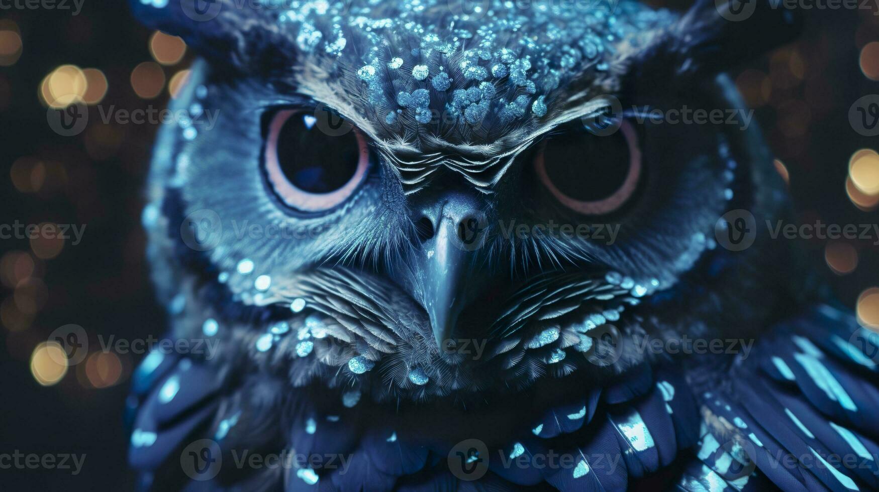 AI generated glistening alien owl. AI Generated photo