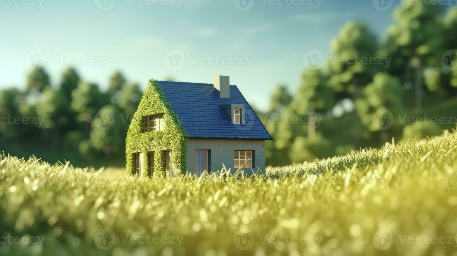 AI generated Green and environmentally friendly housing concept. AI Generated photo